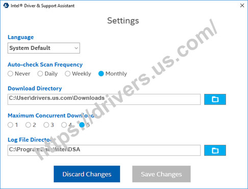 Screenshot Intel Driver & Support Assistant