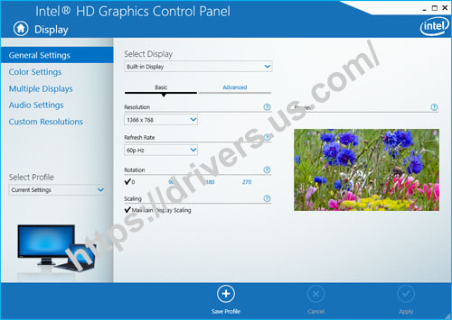 ScreenshotIntel HD Graphics drivers